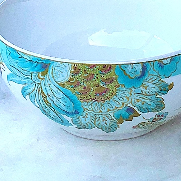 222 FIFTH ELIZA SPRING TURQUISE SOUP CEREAL BOWL NEW PORCELAIN 5 1/2 INCH FLORAL - Picture 4 of 6